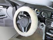 Steering Wheel Cover made from Luxurious Australian Merino Sheepskin Cream