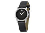 Movado 0606503 Stainless Steel Case Museum Black Dial Black Leather Strap