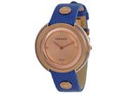 Versace Thea Gold tone Dial Blue Leather Ladies Watch VA708 0013