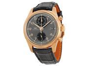 IWC Portuguese Chronograph Classic Gray Dial Leather Strap Automatic Mens Watch IW390405