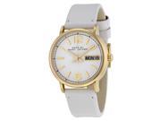 Marc by Marc Jacobs Fergus White Dial White Leather Ladies Watch MBM8653