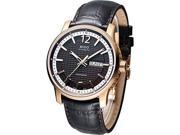 Mido Great Wall Black Dial Black Leather Automatic Mens Watch M0196313629700