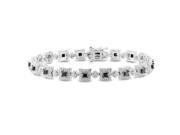 Amour Sterling Silver 2ct TDW Black and White Diamond Bracelet H I I3 7in