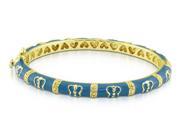 Amour Yellow Gold Flash Plated Silver Turquoise Butterfly Enamel Baby Bangle Bracelet