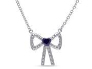 Amour Sterling Silver 1 3ct TGW Created Sapphire Heart Pendant 18in