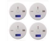 4Pcs LCD CO Carbon Monoxide Smoke Detector Poisoning Gas Fire Warning Alarm Sensor