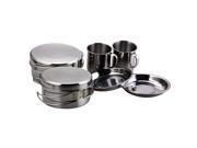 BeGrit Camping Cookware Set for Outdoor Hiking Backpacking Picnic Cooking 8pcs set 410 Stainless Steel