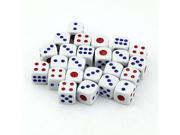 Generic 24 PCS High Quality Plastic White Pipped Dice Block 14mm