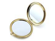Golden Polished Finish Double Optical Compact Cosmetic Mirror 2 Optical Quality Glass Mirrors for Purse or Handbag Shining Faux Diamond Peacock Engraving
