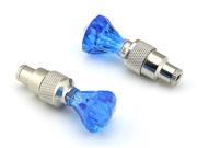 1 Pair LED Valve Cap Light Safety Tire Strobes Wheel Light Blue Diamond Schrader Bicycling Cycle Gear