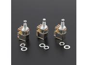 3pcs B250K Push Pull Pot Split Shaft Potentiometer Linear Guitar Control Chrome