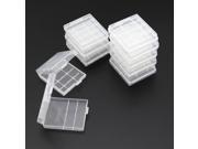 4PCS Hard Plastic Battery Case Storage Box Holder for AA or AAA Battery Clear pack of 10