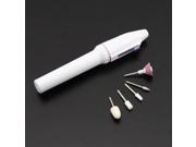 Professional Electric Fingernail Polisher with 5 Drills White
