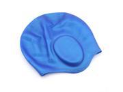 High Flexibility Silicone Ear Protector Swimming Cap Hat Blue