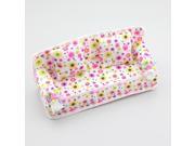 Lovely Miniature Stylish Barbie Sized Dollhouse Flower Print Furniture Sofa Couch Pillow Cushions