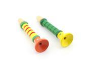 2pcs Baby Kids Children s Wooden Horn Hooter Trumpet Basic Blow Instruments Toys Random Colors Green Yellow Blue Red