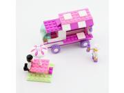 Plastic Dining Restaurant Car Building Block Toy Bricks Set Pink