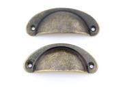 2pcs 8cmx3.2cm Oil rubbed Antique Bronze Diecast Cabinet Hardware Bin Cup Drawer Handle Pull