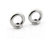 Pack of 2pcs M8 Nuts Threaded Ring Shape Eyed Silver Stainless Steel 304