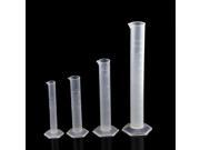 Plastic Transparent Liquid Graduated Measuring Cylinder Lab Test Tube 10ml 25ml 50ml 100ml Pack of 4