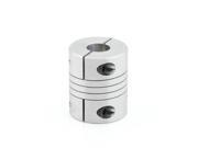 6.35x10mm CNC Motor Jaw Shaft Coupler 6.35mm To 10mm Flexible Coupling OD 30x25mm Silver Tone