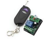 RF DC 6V 1 Channel One Relay Wireless Learning Remote Control Switch Black Transmitter with Antenna