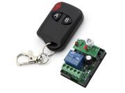 RF DC 6V 1 Channel One Relay Wireless Learning Remote Control Switch Black Color 2 Keys Type Transmitter