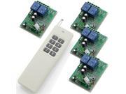 DC 12V One Transmitter with 4X 2 Channels Relays Learning Smart Wireless Remote Control Switch White Long Transmitter