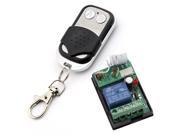 RF DC 24V 1 Channel One Relay Wireless Learning Remote Control Switch Black White 2 Keys Transmitter