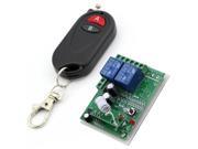 DC 24V 2 Channels Smart Wireless Remote Control Switch Inching Self locking AB Type Black 2 Keys Transmitter