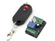 RF DC 12V 1 Channel One Relay Wireless Learning Remote Control Switch 2 Keys Black Transmitter