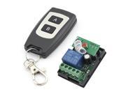 RF DC 12V 1 Channel One Relay Wireless Learning Remote Control Switch Black Type Transmitter with 2 Keys