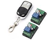DC 12V One Transmitter with 2X 1 Channel Smart Wireless Remote Control Switch Inching Self locking Black White 2 Keys Transmitter