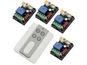 RF AC 220V 1000W One Transmitter with 4X 1 Channel Relays Smart Wireless Remote Control Switch White Grey Transmitter