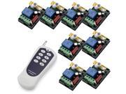 AC 220V 1000W One Transmitter with 8X 1 Channel Relays Learning Smart Wireless Remote Control Switch Black White Transmitter
