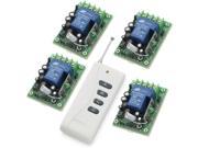 RF AC 100 240V 2500W One Transmitter with 4X 1 Channel Relays Smart Wireless Remote Control Switch White Color Transmitter