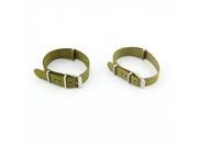 Pack of 2pcs Couple Military green Nylon Watch Band Strap Replacement Watch Belt 22mm 18mm