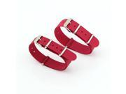 Pack of 2pcs Sister Twins Red Nylon Watch Band Strap Replacement Watch Belt 22mm 18mm