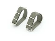 Pack of 2pcs Couple Gray Nylon Watch Band Strap Replacement Watch Belt 22mm 18mm
