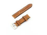 Delicate S Stitching Coffee Color Leather Replacement Watch Band Strap Belt 24mm