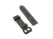 Delicate S Stitching Dark green Leather Replacement Watch Band Strap Belt 22mm