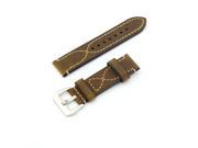 Delicate S Stitching Brown Leather Replacement Watch Band Strap Belt 24mm