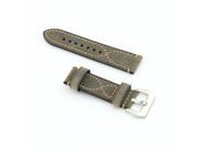 Delicate S Stitching Gray Leather Replacement Watch Band Strap Belt 22mm