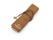 Roll up Canvas Pen Pencial Case Pocket Pouch Cosmetic Makeup Bag Coffee