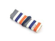 Roll up Stripe Gray blue orange Canvas Pen Pencial Case Pocket Pouch Cosmetic Makeup Bag