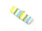 Roll up Stripe Yellow green blue Canvas Pen Pencial Case Pocket Pouch Cosmetic Makeup Bag