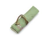 Roll up Canvas Pen Pencial Case Pocket Pouch Cosmetic Makeup Bag Green