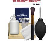 Precision Design 6 Piece Camera Lens Cleaning Kit with Blower Brush Fluid Cloth Tissues Tips