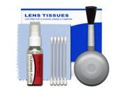 Precision Design 5 Piece Camera Lens Cleaning Kit with Blower Brush Fluid Cloth Tissues Tips
