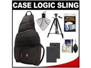 Case Logic Digital SLR Sling Camera Bag Case Black SLRC 205 with 2 BLS 1 Batteries Tripod Accessory Kit